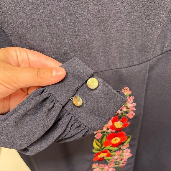 Ted Baker London Sililia Kirstenbosch Navy Floral Embroidered Mini Dress 1 - Picture 8 of 10